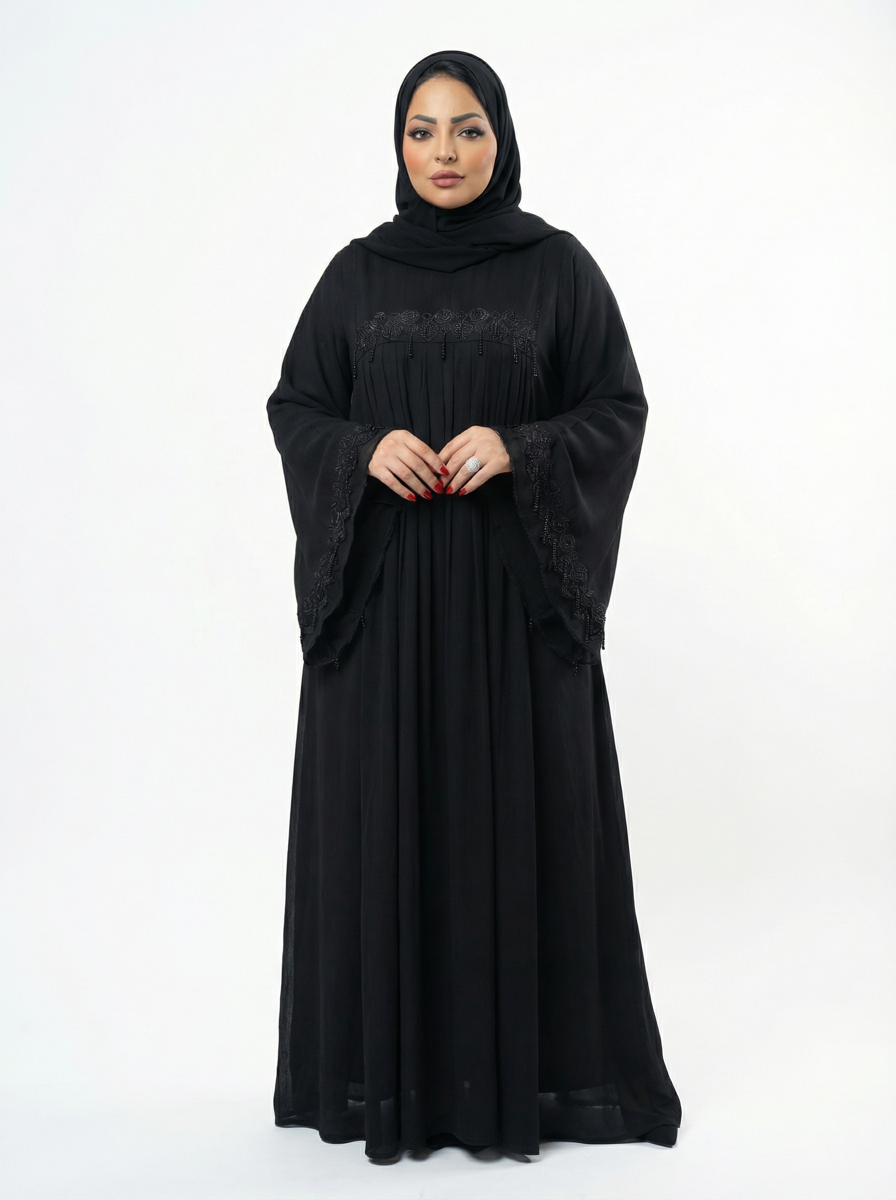 Amara Noir Embroidered Abaya